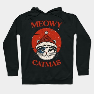 Meowy Catmas Funny Christmas Tee Hoodie